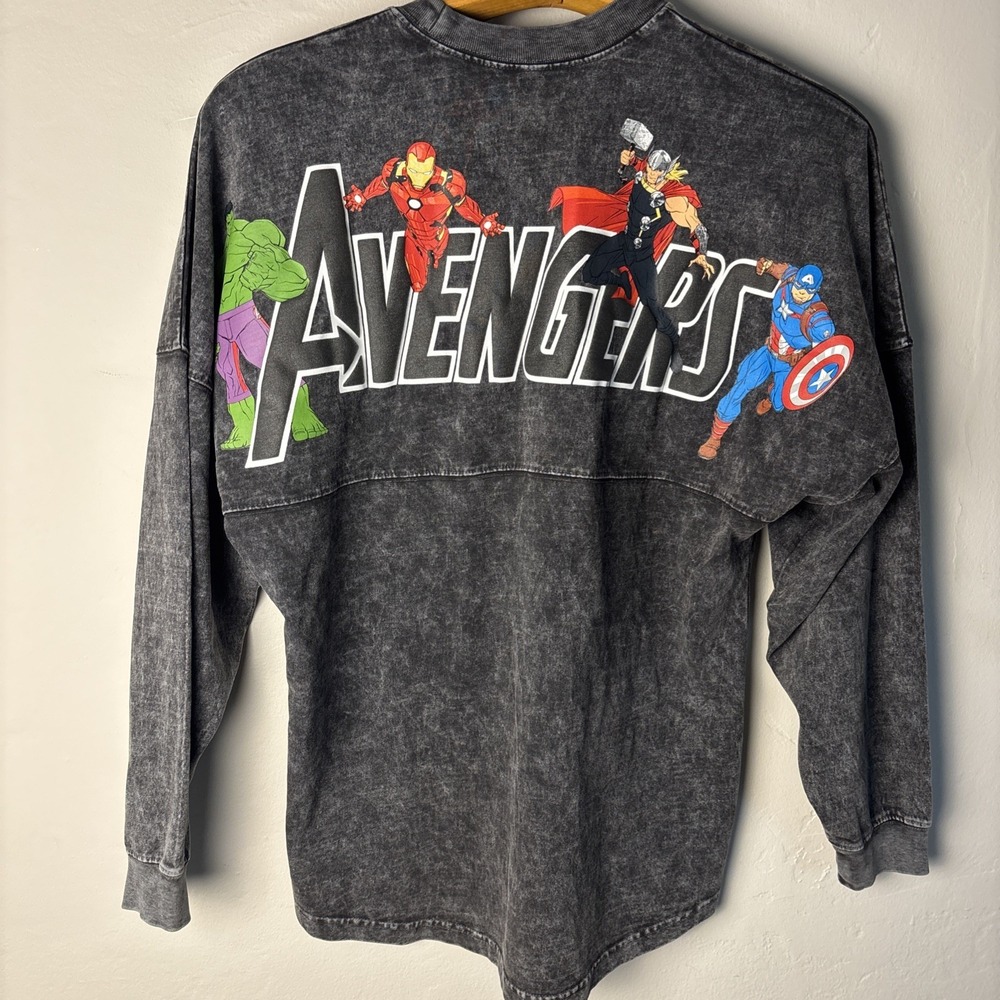 Disney Parks Marvel Avengers Spirit Jersey Acid Wash Medium Hulk Iron Man Thor